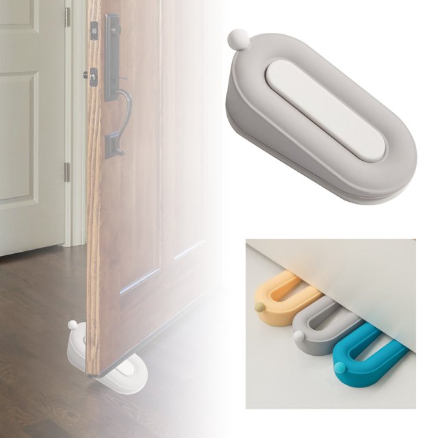 Silicone Door Stopper Non Floor Protector Heavy Duty Rubber Door Stop With Bracket For Home And Commercial Use