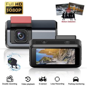TopLLC HD Caméscope Wifi 3inch Lentille arrière avant voiture Dashcam Mini Voiture cachée Enregistreur de caméra avant et vrais caméras voiture DVR