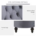 thumbnail image 4 of 45" Tufted High Back Velvet Accent Chair Living Room Soft Padded Couch Lounge Ash Grey, 4 of 7