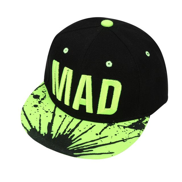 TIEVOSA Trend Hat Snapback Cap Kid Boys Girls Letters Baseball Caps Flat Hop Cap(Green)