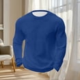 thumbnail image 4 of Mlkoz Long Sleeve Shirts for Men Solid Color Shirts Crew Neck Thermal Textured Plus Size Tops Lightweight Pullover Knit Tops, 4 of 6