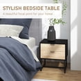 thumbnail image 4 of HOMCOM Table de Chevet avec 2 Tiroirs et Cadre en Acier, Table d'Appoint, Noir, 4 of 10