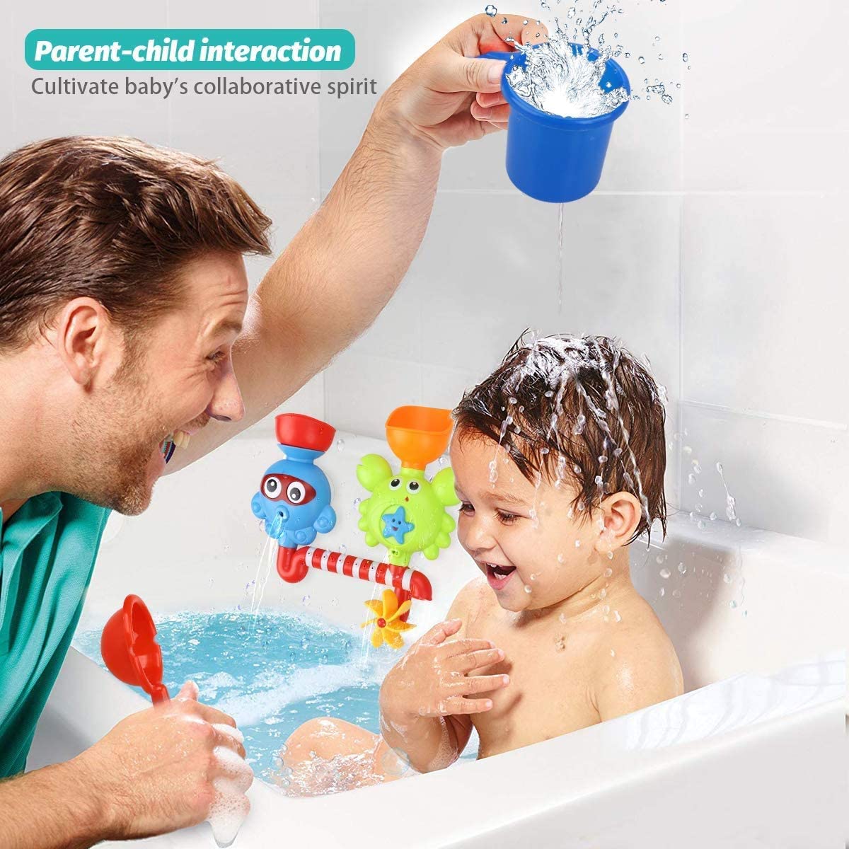 Jouet De Bain Lapin Électrique - 3 Modes De Pulvérisation - Pommeau De Douche - Automatique - Cadeau Bébé 1-4 Ans - Garçon Fille
