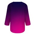 thumbnail image 4 of Hauts d'Été pour Femmes 2023 Mode Féminine Manches Trois-Quarts Col Rond Rétro Imprimé de Pâques Blouse Ample Bohemian T-Shirt Grande Taille pour Femmes, 4 of 5