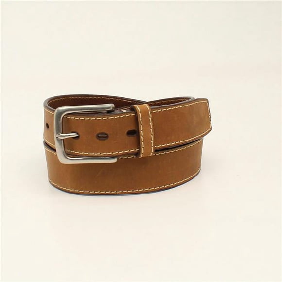 Ariat A1036844-46 1.5 in. Wide Embossed Logo Mens Belt, Medium Brown, Size 46