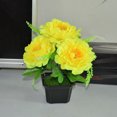 thumbnail image 3 of Coofit Potted Plant Realistic Desktop Artificial Peony Fake Flower for Home Office, 3 of 6