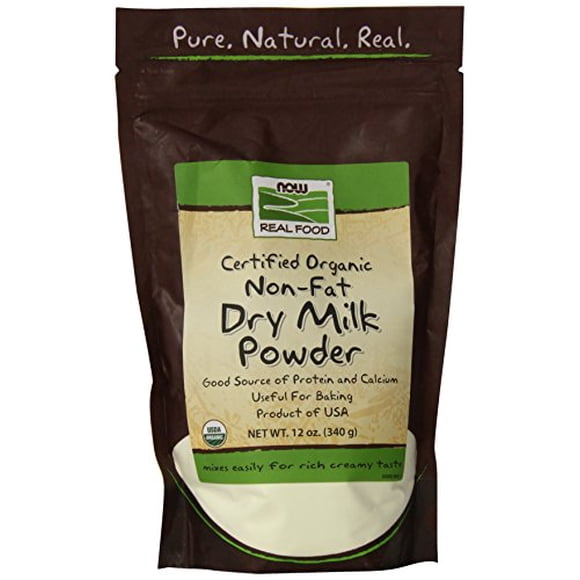 NOW Foods, Organic Non-Fat Dry Milk Powder with Protein and Calcium, Product of The USA, 12-Ounce