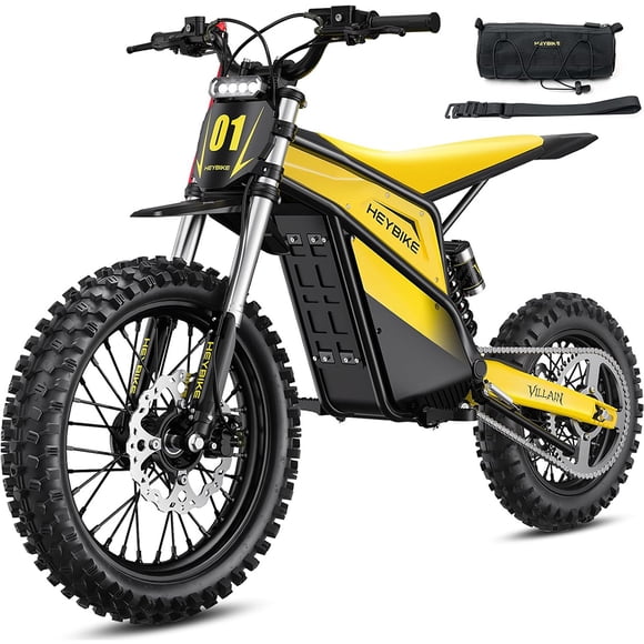 Heybike Villain Vélo Électrique pour Adultes, Vélo de Terre Électrique avec Batterie 4160W Crête 52V 26AH, Moto Électrique à Pneus Larges 14 Pouces/12 Pouces pour Ados, Vélo de Montagne Tout-Terrain 50 Miles, UL 2849