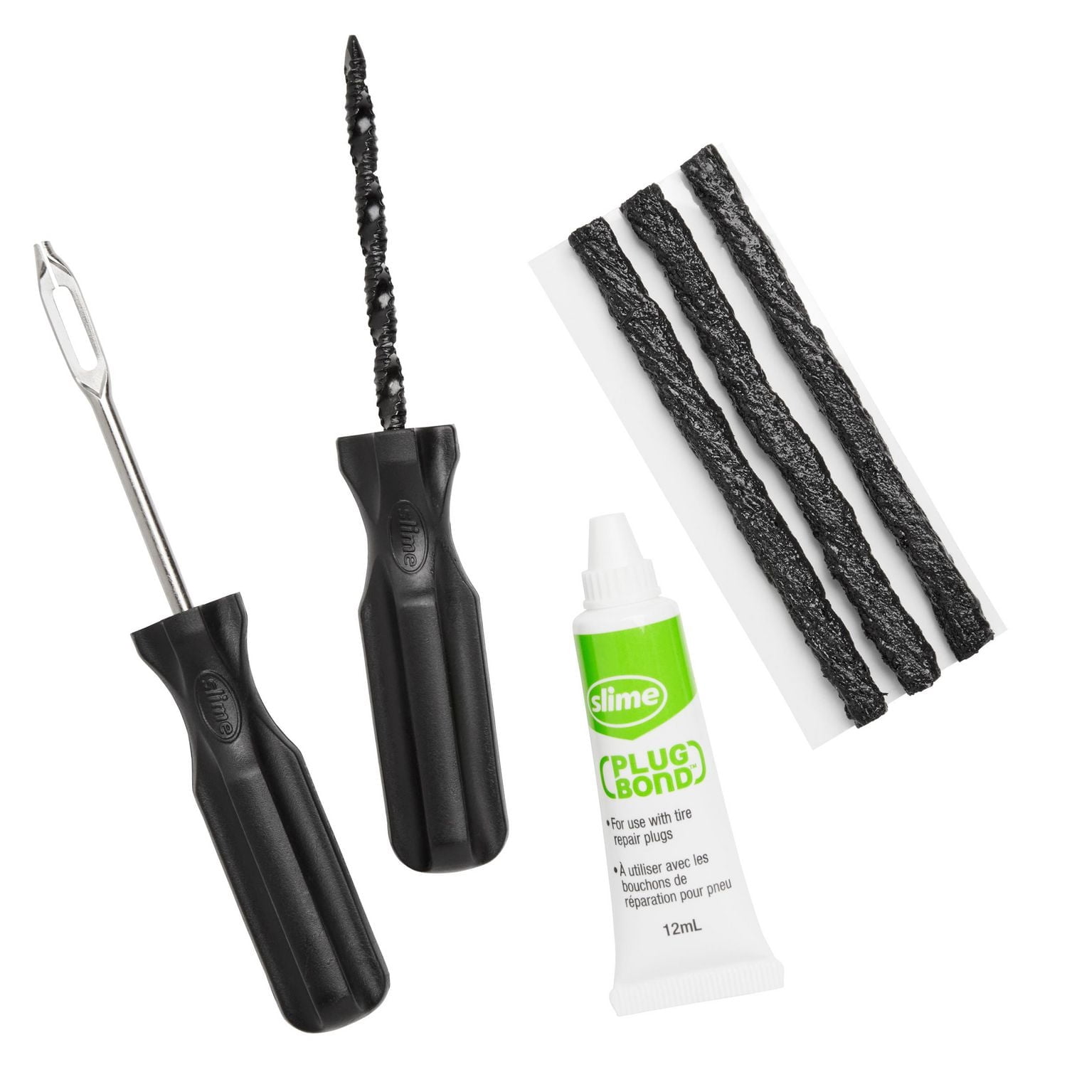 Trousse de bouchons de pneu Slime avec poignée droite
