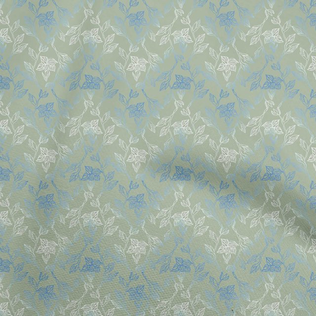 oneOone Cotton Flex Light Green Fabric Leaves Craft Projects Decor Fabric Printed By The Yard 40 Inch Wide