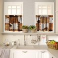 thumbnail image 2 of Vintage Fur Patchwork Curtains Valance,Western Farm Animal Cow Fur Pattern Patchwork Valance,Home Kitchen Living Room Decor Window Valance,3 Piece Set, 2 of 5