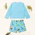 thumbnail image 4 of Swim Trunks Baby Boys 2 Pieces Boy Surf Swimsuit Long Sleeve Cartoon Color Block Swimwear Spring Bathing Suits For Kid 2-3T, 4 of 7