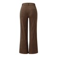 thumbnail image 4 of Pantalon Large pour Femmes Drapé de Rue Couleur Unie en Velours Côtelé Vert L, 4 of 6