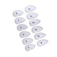 thumbnail image 1 of facefd 12 Pieces Waterproof PU Leather Golf Iron Head Cover Headcover Set Silver, 1 of 5