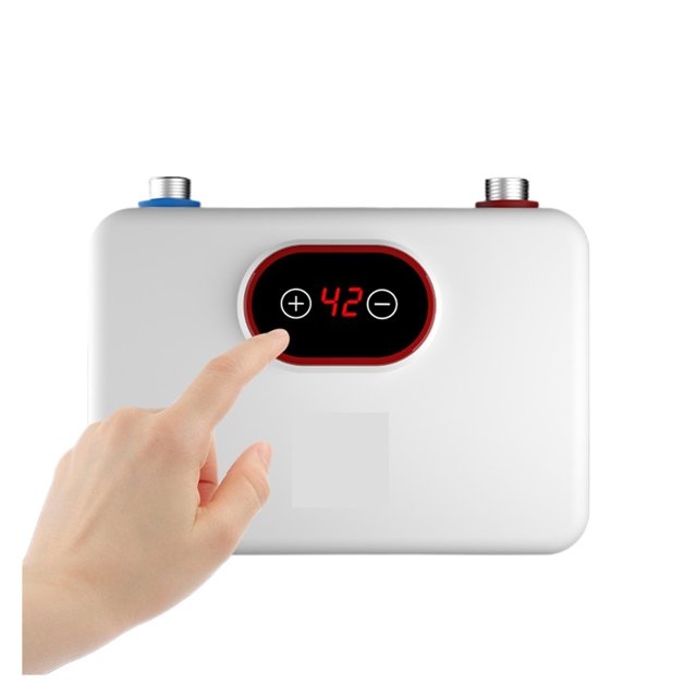 Chauffe-eau Sans Réservoir 5.5KW Affichage Numérique LED Protection contre la Surchauffe Chauffe-Eau Instantané Électrique, Affichage de la Température Numérique