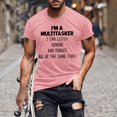 thumbnail image 1 of Qertyioot Hauts de Plage T-Shirt à Manches Courtes Imprimé à Col Rond pour Hommes, Mode Décontractée, 1 of 4