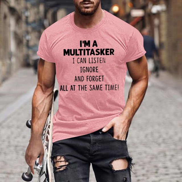 Qertyioot Hauts de Plage T-Shirt à Manches Courtes Imprimé à Col Rond pour Hommes, Mode Décontractée