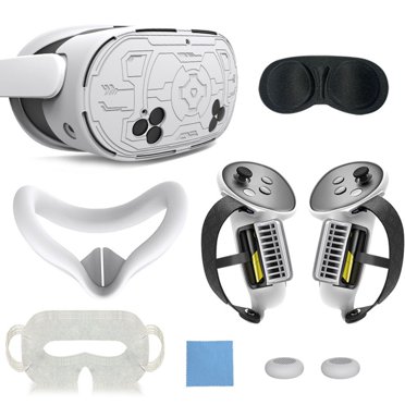 Trousse d'Accessoires de Casque VR 7-en-1 pour Meta Quest 3 - Poignées de Manette, Sangle de Main, Couvre-Visage en Silicone et Ensemble de Protection d'Objectif