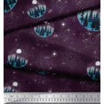 thumbnail image 3 of Soimoi Silk Fabric Tree,Moon & Sacred Geometry Galaxy Printed Craft Fabric by the Yard 42 Inch Wide, 3 of 3