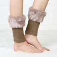 thumbnail image 1 of Women Autumn and Winter Short Turned Wool Warm Socks Boots Cover Knitting Wool Leg Protector, 1 of 4