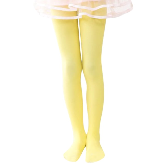 MIASHUI Girls Dance Ballet Tights Seamless Stretchy Leggings Comfortable Fit Pants,Yellow,2-4 Years
