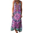 thumbnail image 1 of Innerwin Robe Longue à Col en V pour Femme, Robe d'Été de Plage, Boîte de Nuit, Teinture sur Nœuds, Bohème, Maxi, Violet, 4TG, 1 of 2