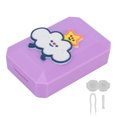 thumbnail image 4 of Peahefy Microbrush Disposable Cute Cartoon Pattern Cosmetic Contact Lenses Case Contact Lens Box Tweezers Set Purple Cotton Swabs, 4 of 8