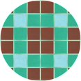 thumbnail image 1 of Ahgly Company Tapis Rond Lavable en Machine Turquoise Vert, 6 Pieds Rond, 1 of 7