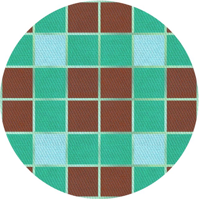 Ahgly Company Tapis Rond Lavable en Machine Turquoise Vert, 6 Pieds Rond