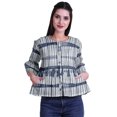 thumbnail image 1 of Moomaya T-Shirt à Col Rond pour Femmes à Manches Évasées, Haut Court en Coton Imprimé, Haut Décontracté, 1 of 4