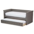 thumbnail image 1 of Baxton Studio Alena Lit de Jour en Tissu avec Lit Gigogne Gris Clair, 1 of 6
