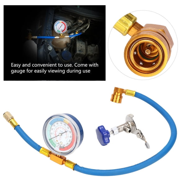 Air Conditioning Recharge Kit, R134A R12 High Pressure Resistant Refrigerant Recharge Hose Sturdy For Car