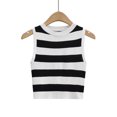thumbnail image 3 of Dealovy Débardeurs pour Femmes Été Côtelé Court Ajusté Rayé Sans Manches Col Rond T-Shirts, 3 of 4