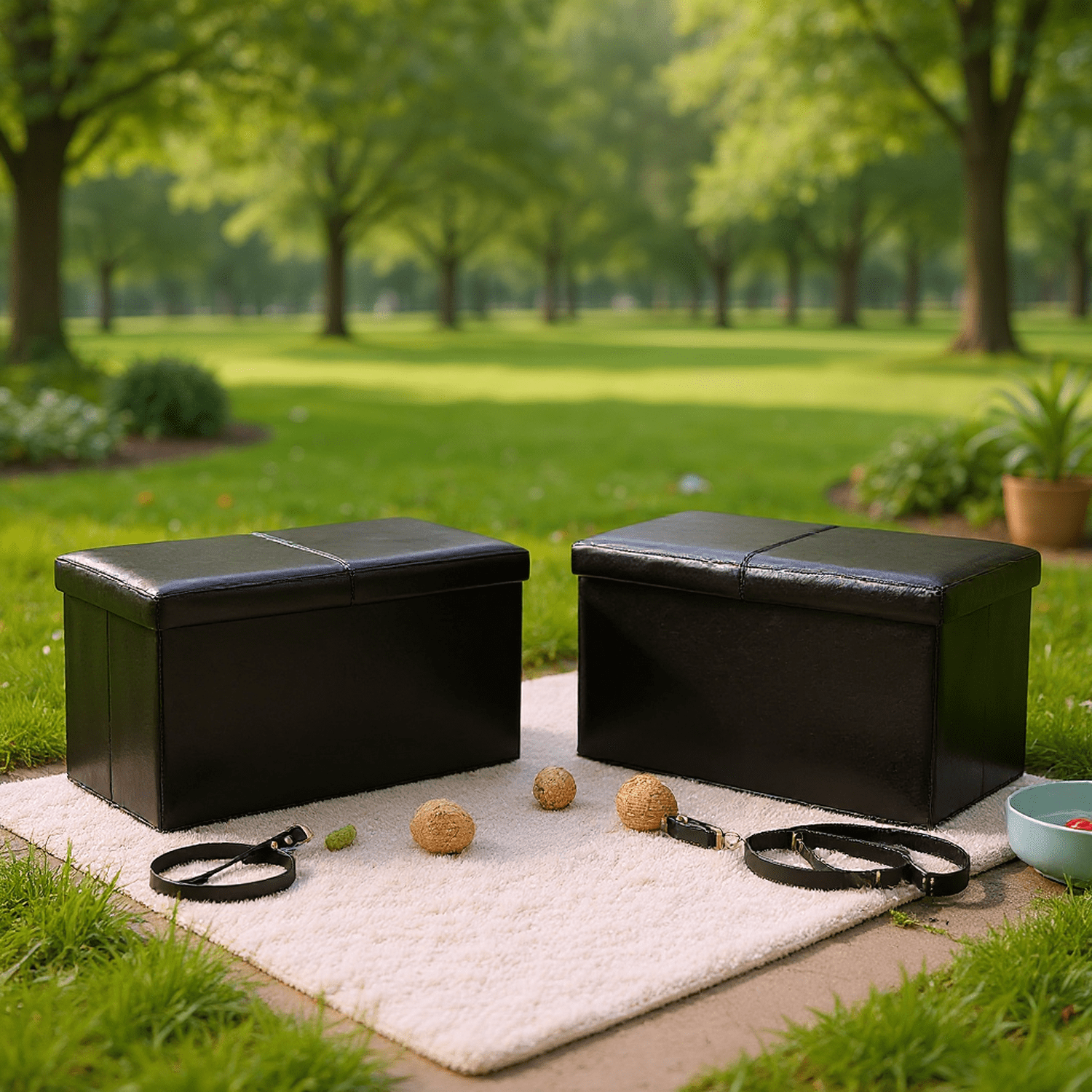 Homy Casa Lot de 2 bancs de rangement pour jeux de société – Siège pratique et organisateur pour jeux et cartes