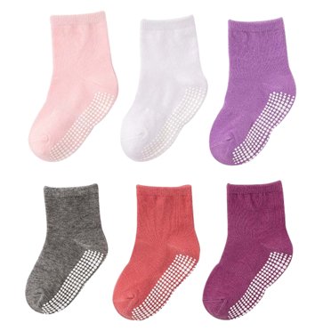 Cameland 6PC Children's Socks Cotton Comfy Toddler Socks Baby Boys And Girls Solid Color Socks 1-7T