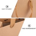 thumbnail image 3 of FONDOTIN 25Pcs Simple Design Brown Paper Carrier Bag for Housewarming 13.8x6.7x3.5in, 3 of 7