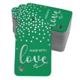 thumbnail image 1 of Inkdotpot Made With Love Text Bottle Tag Real Silver Foil Favor Hang Tags 100 Pack, 1 of 6