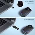 thumbnail image 4 of Wireless Mouse Mouse Jiggler Mouse Mover LED Rechargeable 2.4G Mause Ergonomic Mini Mouse USB Optical Mice 1600 DPI,1 x Wireless Gaming Mouse 1 x USB receiver 1 x type-c adapter 1 x type-c cable, 4 of 7