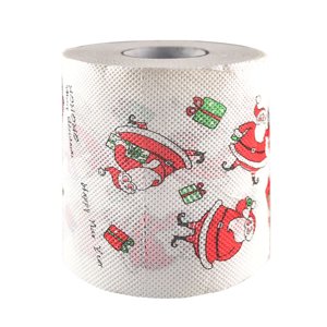 Creative Toilet Paper Roll Christmas Santa Printing Roll Paper Colored Printed Christmas Bath Tissue