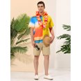 thumbnail image 3 of INSPIRE CHIC Chemises à Manches Courtes Boutonnées Imprimées pour Homme avec Poche Patchwork L Jaune, 3 of 6