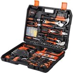 236-Piece Ensemble d'outils de réparation automatique Kit d'outil à main complet avec clés à socket Tournevis de précision Pinces et étui de rangement en plastique pour ménage et garage