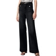 thumbnail image 2 of Weiqiqre Jeans for Womens Fall Fashion 2024 Mid Waisted Ripped Stretch Button Straight Full Length Pants On Sale, 2 of 8
