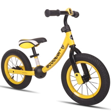 KOOKIDO Balance Bike with Air Tires, Kids Bike Without Pedal, 12 inch Bike for Kids Ages 3-5, Vibrant Yellow