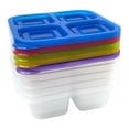 thumbnail image 1 of Classic Kitchen Accessories, Box Type Adult Lunch Box 4 Compartment Preparation Container Reusable Transparent Lid Storage Container Microwave Heated (1PC), 1 of 9