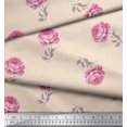thumbnail image 2 of Soimoi White Georgette Viscose Fabric Grandiflora Roses Floral Print Fabric by the Yard 42 Inch Wide, 2 of 5