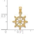 thumbnail image 4 of 14k Yellow Gold Ship Wheel Necklace Charm Pendant Seashore Boating, 4 of 8