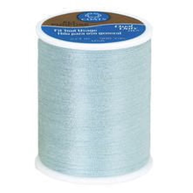 Coats & Clark™ All Purpose 100% Polyester Thread spool in light blue colour, 300 yards, medium-weight corespun polyester thread for strong, durable seams on woven or knit fabrics, suitable for machine or hand sewing and crafts.