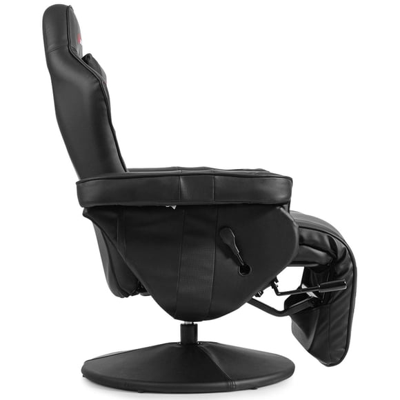 Fauteuil Inclinable de Jeu avec Massage, Chaise de Bureau à Domicile Pivotante à Dossier Haut avec Dossier et Repose-Pieds Réglables pour le Jeu, Noir