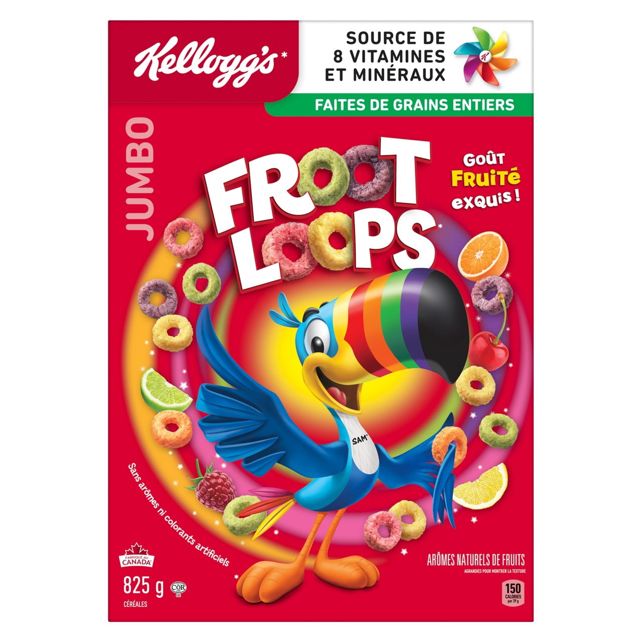 Céréales Kellogg's Froot Loops, format géant, 825 g