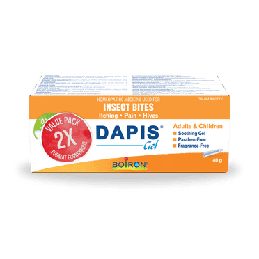 Boiron Dapis Gel – Homeopathic Medicine for Relief of Pain, Itching & Hives from Insect Bites 2×40 g